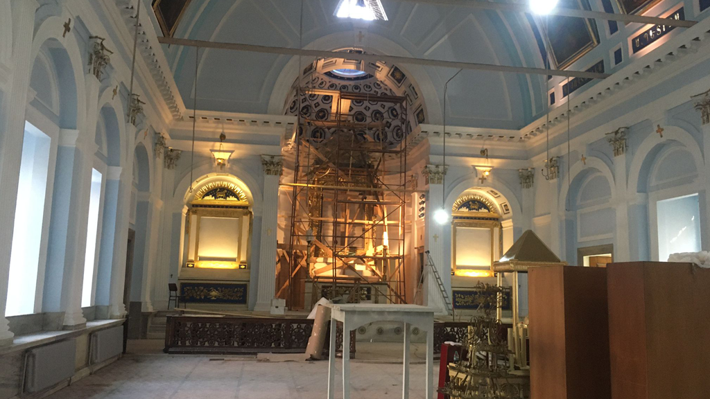 Tarihi Üç horan Ermeni kilisesi iç ve dış restorasyon çalışmaları